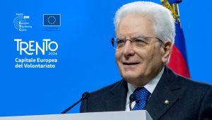 Il 2024 sarà l'anno di Trento Capitale Europea del Volontariato. Il 3 febbraio il Presidente Mattarella sarà a Trento per inaugurare l'anno di Trento Capitale. Nella foto Sergio Mattarella.